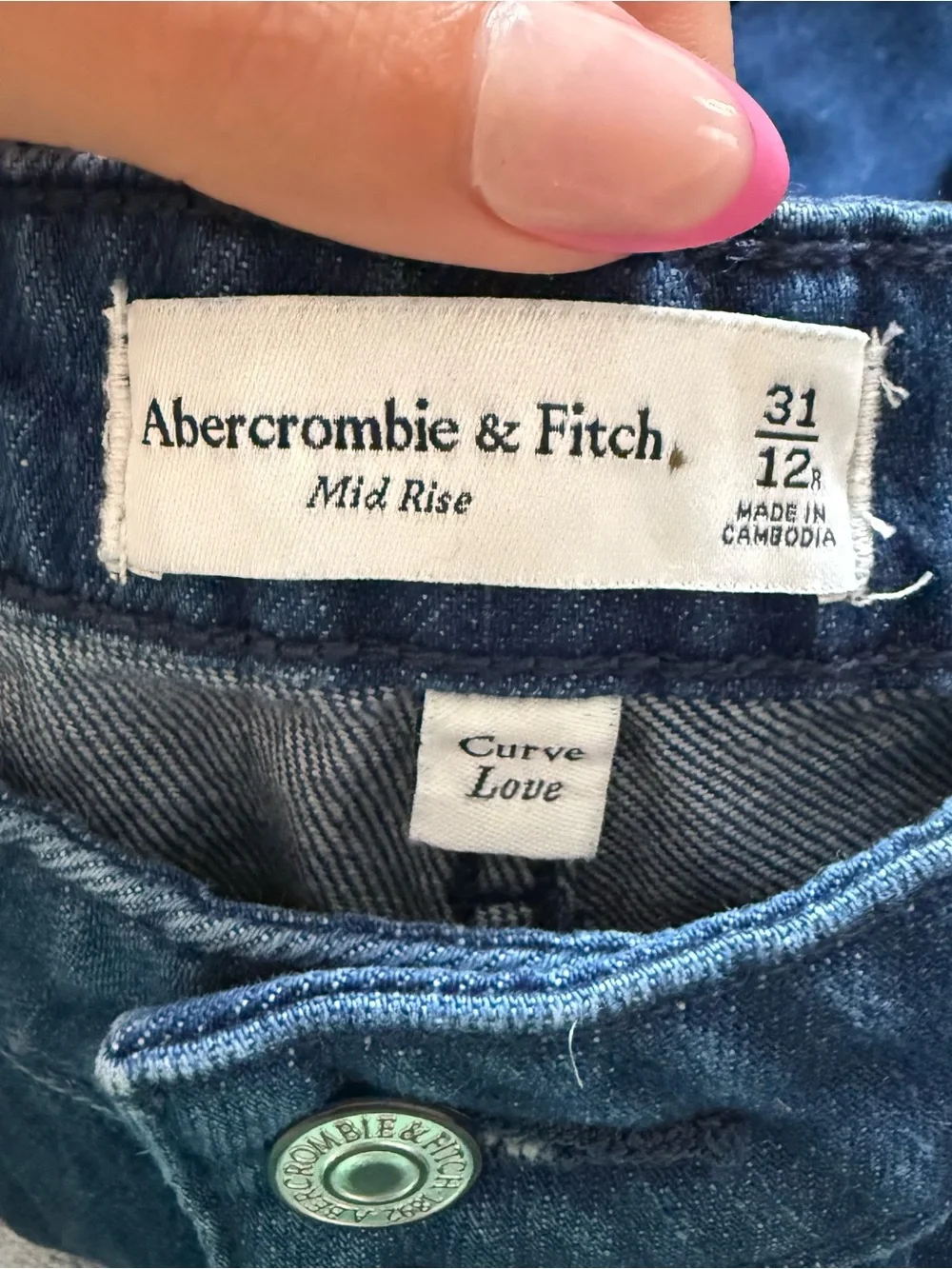 Abercrombie & Fitch Curve Love Mid Rise Trouser Jeans Size 31/12